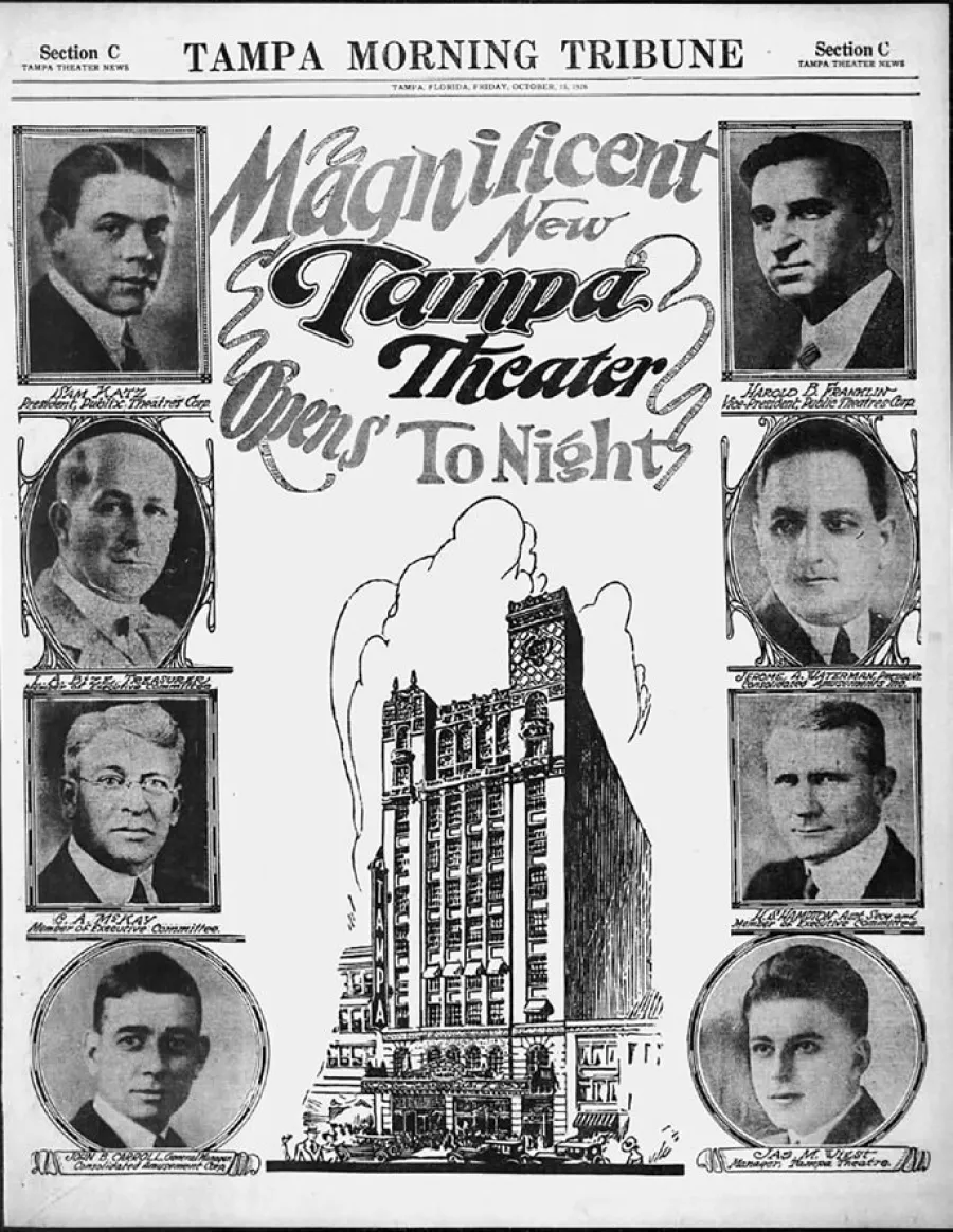 the Tampa Morning Tribune featured portraits of VIPs from
Publix Theatres and Consolidated Amusements